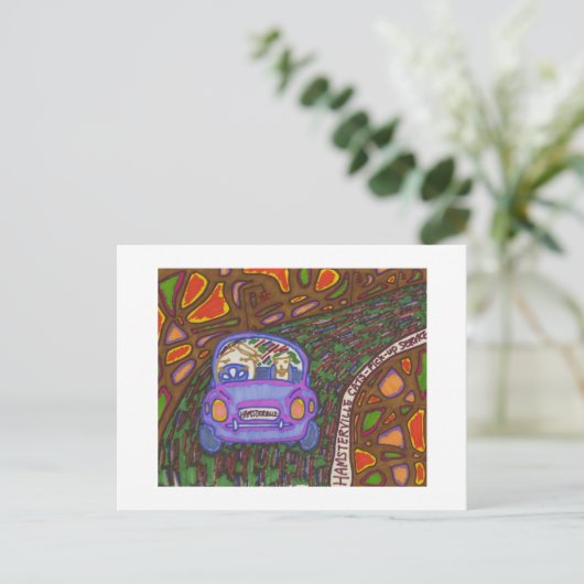 ハムスターシリーズ - ハムスタービル猫ピックアップサービス ポストカード (スタンド正面)