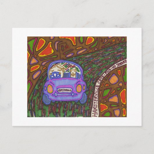 ハムスターシリーズ - ハムスタービル猫ピックアップサービス ポストカード (正面)