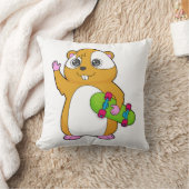 ハムスタースケーターのスケートボード クッション (ブランケット)