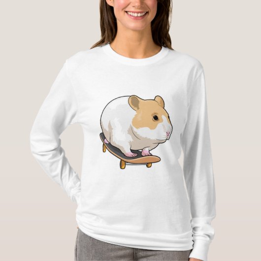 ハムスタースケーターのスケートボード Tシャツ (正面)