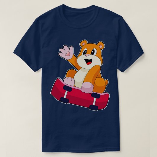 ハムスタースケーターのスケートボード Tシャツ (デザイン正面)