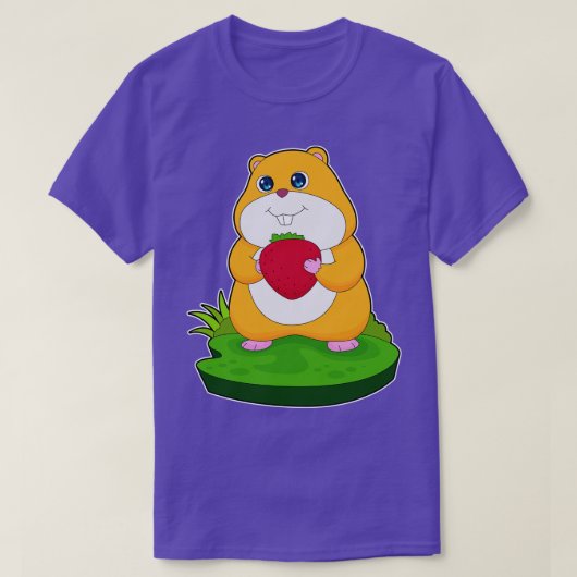 ハムスターストロベリーフルーツ Tシャツ (デザイン正面)
