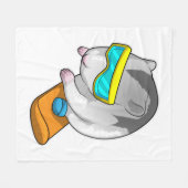 ハムスタースノーボードスノーボード フリースブランケット (正面(横))