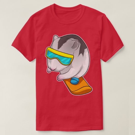 ハムスタースノーボードスノーボード Tシャツ (デザイン正面)