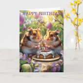 ハムスターズバースデーパーティー誕生日 カード (黄色い花)