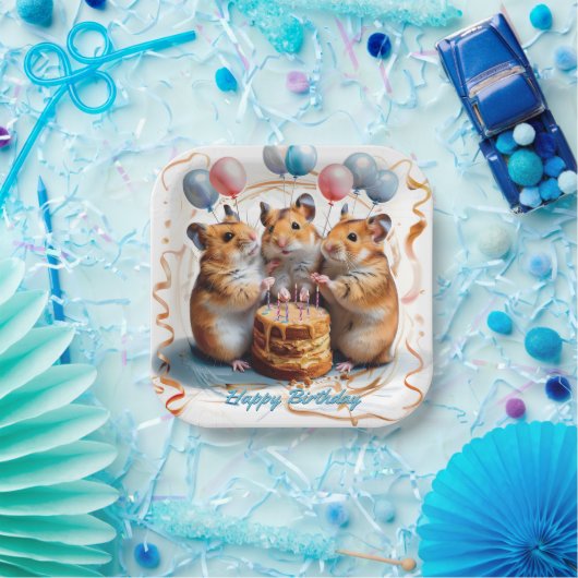 ハムスターズバースデーパーティー誕生日 ペーパープレート (パーティー)