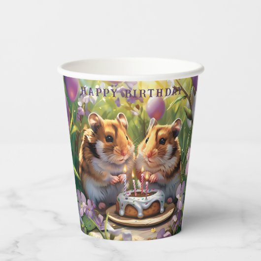ハムスターズバースデーパーティー誕生日 紙コップ (裏面)