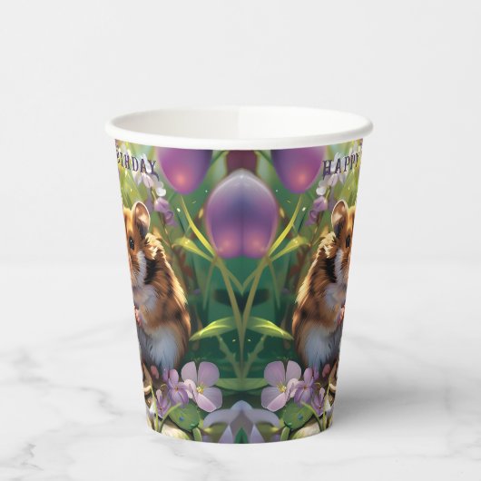 ハムスターズバースデーパーティー誕生日 紙コップ (左)