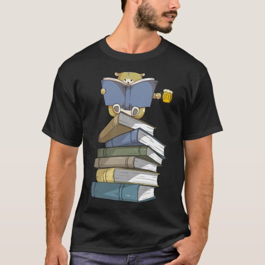 ハムスターズブックスビールビアハムスター読&s tシャツ (正面)