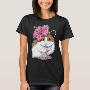 ハムスターハイビスカスフラワー Tシャツ