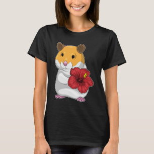 ハムスターハイビスカスフラワー Tシャツ