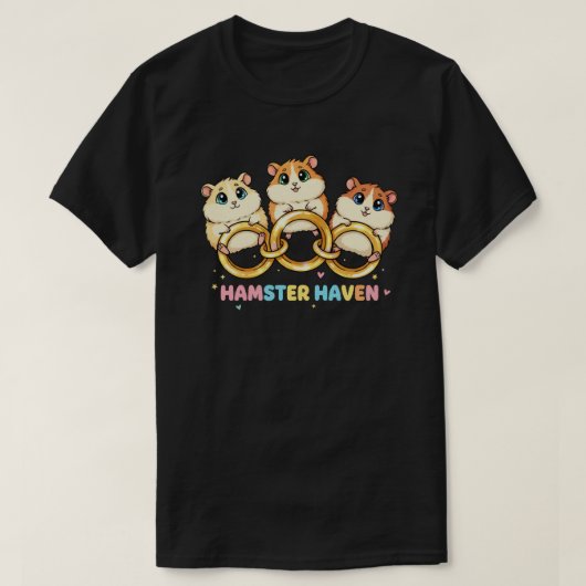 ハムスターハブン かわいいリングデザイン Tシャツ (デザイン正面)