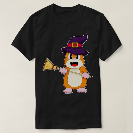ハムスターハロウィンウィッチブロム Tシャツ (デザイン正面)
