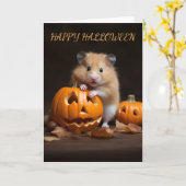 ハムスターハロウィーンカード カード (黄色い花)