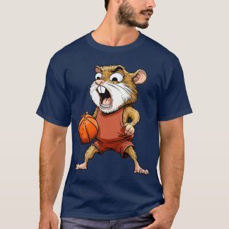 ハムスターバスケットボール選手のTシャツ Tシャツ