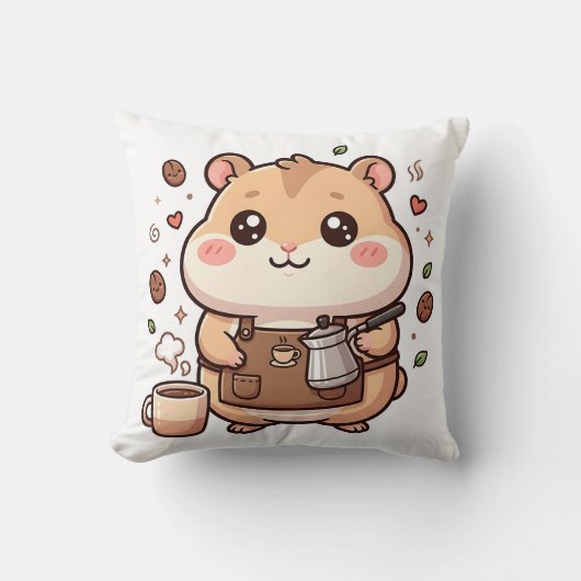 ハムスターバリスタスローピロー クッション (正面)