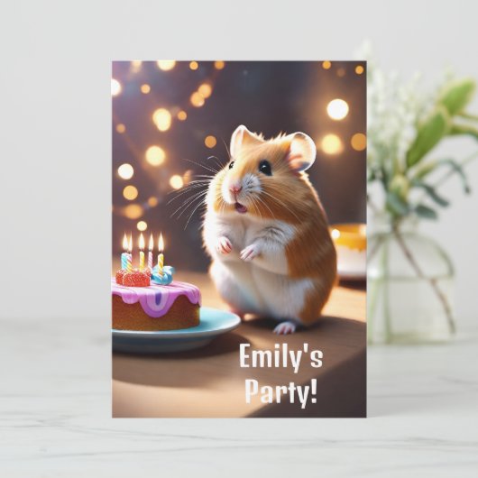 ハムスターパーティの招待状 招待状 (スタンド正面)