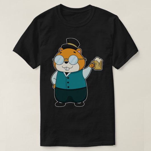 ハムスタービール Tシャツ (デザイン正面)