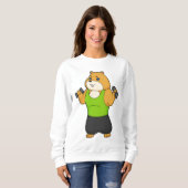 ハムスターフィットネスダンベル スウェットシャツ (正面フル)