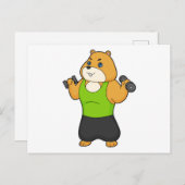 ハムスターフィットネスダンベル ポストカード (正面/裏面)