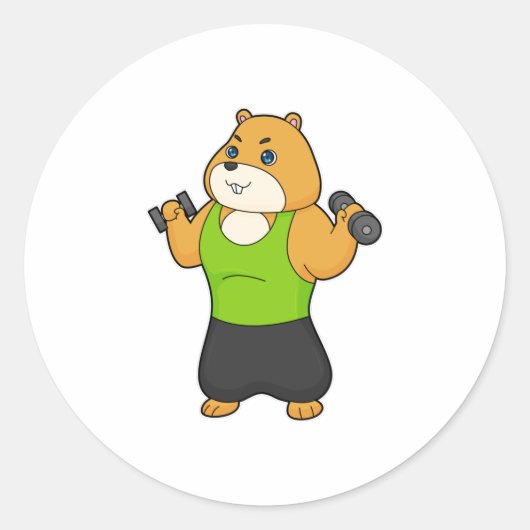 ハムスターフィットネスダンベル ラウンドシール (正面)