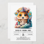 ハムスターヘブン誕生日 招待状 (正面/裏面)