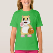 ハムスターベースボールグローブ Tシャツ (正面)