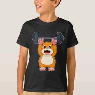 ハムスターボディビルダーダンベルボディビル Tシャツ