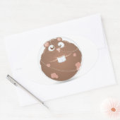 ハムスターボール 楕円形シール (封筒)