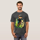 ハムスターマウンテンバイク/バイクもしくは自転車に乗る人ハムスターTシャツ Tシャツ (正面フル)