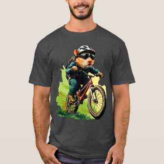 ハムスターマウンテンバイク/バイクもしくは自転車に乗る人ハムスターTシャツ Tシャツ