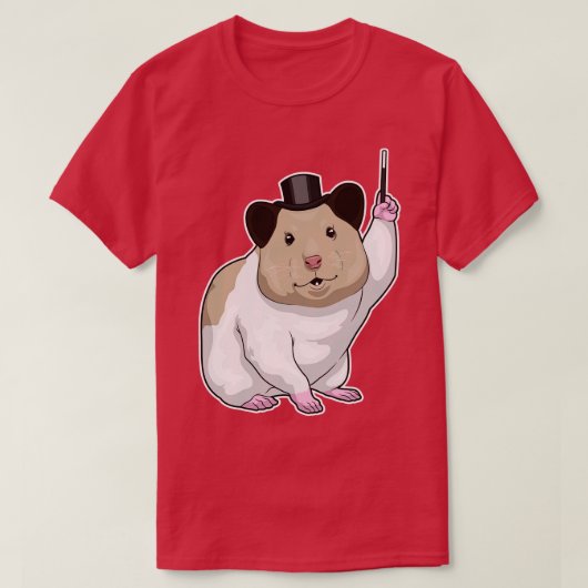 ハムスターマジシャン魔法杖 Tシャツ (デザイン正面)