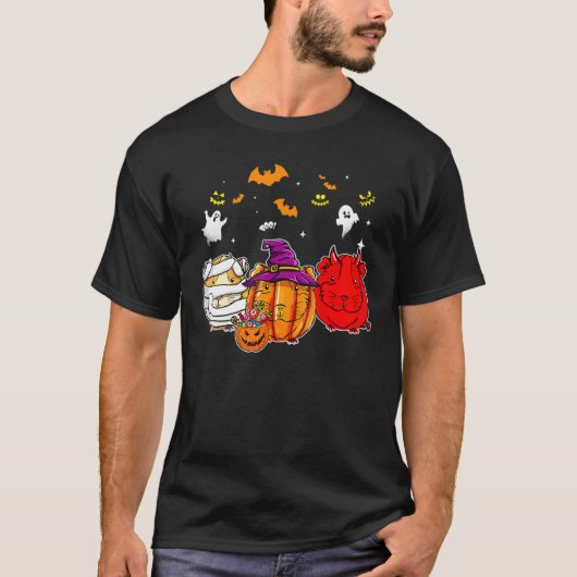 ハムスターミイラ魔女カボチャ悪魔ハロウィーン費用 Tシャツ (正面)