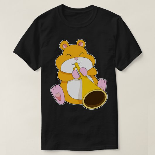 ハムスターミュージシャントランペット Tシャツ (デザイン正面)