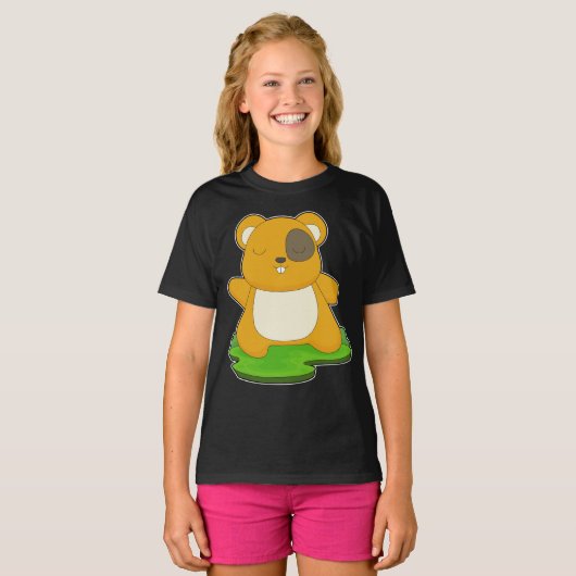 ハムスターヨガフィットネス体操 Tシャツ (正面フル)