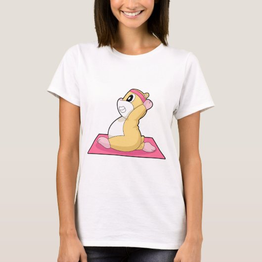 ハムスターヨガ フィットネス 体操 Tシャツ (正面)