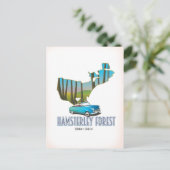ハムスターリーフォレストダーラムイングランドの地図 ポストカード (スタンド正面)