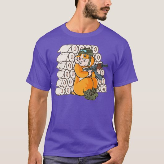 ハムスター保温トイレ紙おもしろいTP不足 Tシャツ (正面)
