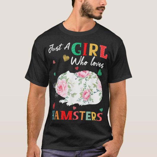 ハムスター動物愛好家Tシャツ ハムスターが好きなだけの女の子 Tシャツ (正面)