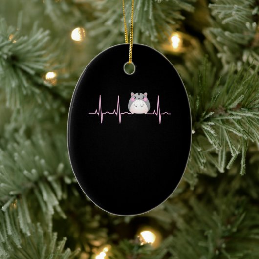 ハムスター女子可愛いハムスター愛好者の心拍 セラミックオーナメント (ツリー)