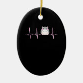 ハムスター女子可愛いハムスター愛好者の心拍 セラミックオーナメント (正面)