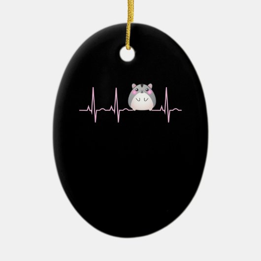 ハムスター女子可愛いハムスター愛好者の心拍 セラミックオーナメント (正面)