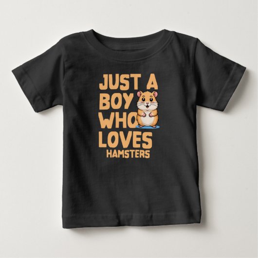 ハムスター好きな少年 キッズ ベビーTシャツ (正面)