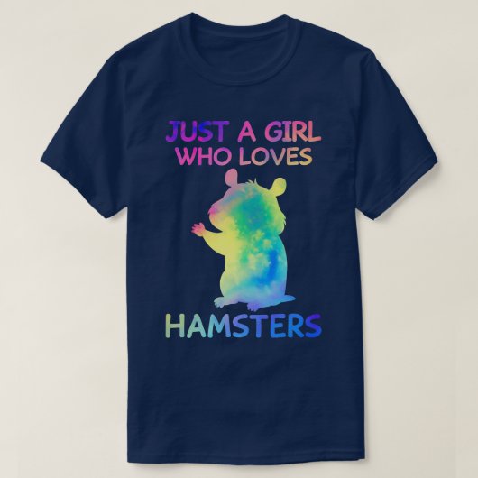 ハムスター好きの女おもしろいの子 Tシャツ (デザイン正面)