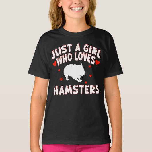 ハムスター好き女子のデザイン Tシャツ (正面)