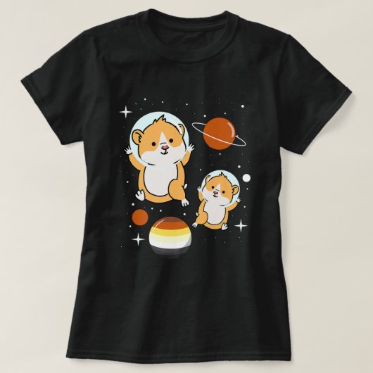 ハムスター宇宙飛行士ゲイベアプライド Tシャツ (デザイン正面)