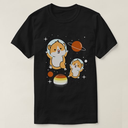 ハムスター宇宙飛行士ゲイベアプライド Tシャツ (デザイン正面)