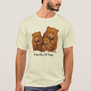 ハムスター家族: 親、子供: 色の鉛筆の芸術 Tシャツ