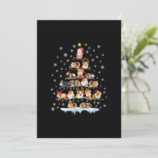 ハムスター恋人クリスマスツリーギニアピッグギフト 案内状 (スタンド正面)