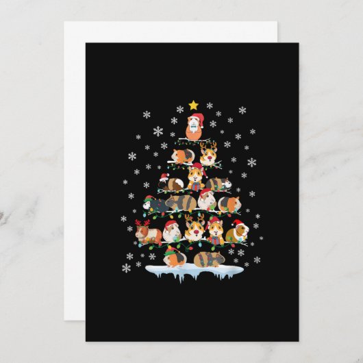 ハムスター恋人クリスマスツリーギニアピッグギフト 案内状 (正面/裏面)